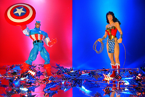 Captain America vs. Wonder Woman by JD Hancock